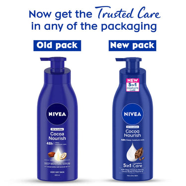 NIVEA Men Body Wash, 500 ml & NIVEA Body Lotion for Very Dry Skin, Cocoa Nourish, with Coconut Oil & Cocoa Butter, 400 ml